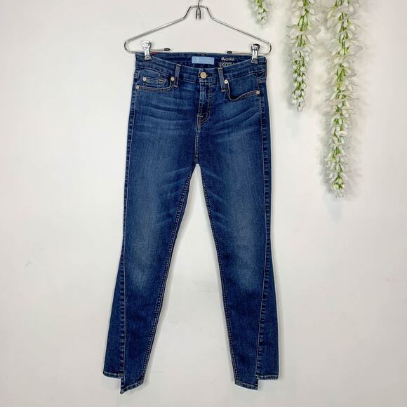 7FAM 7 FOR ALL MANKIND B(air) Denim The Ankle Skinny jean cropped 2833 - Picture 1 of 9